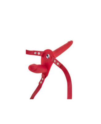Double gode ceinture rouge vibrant 